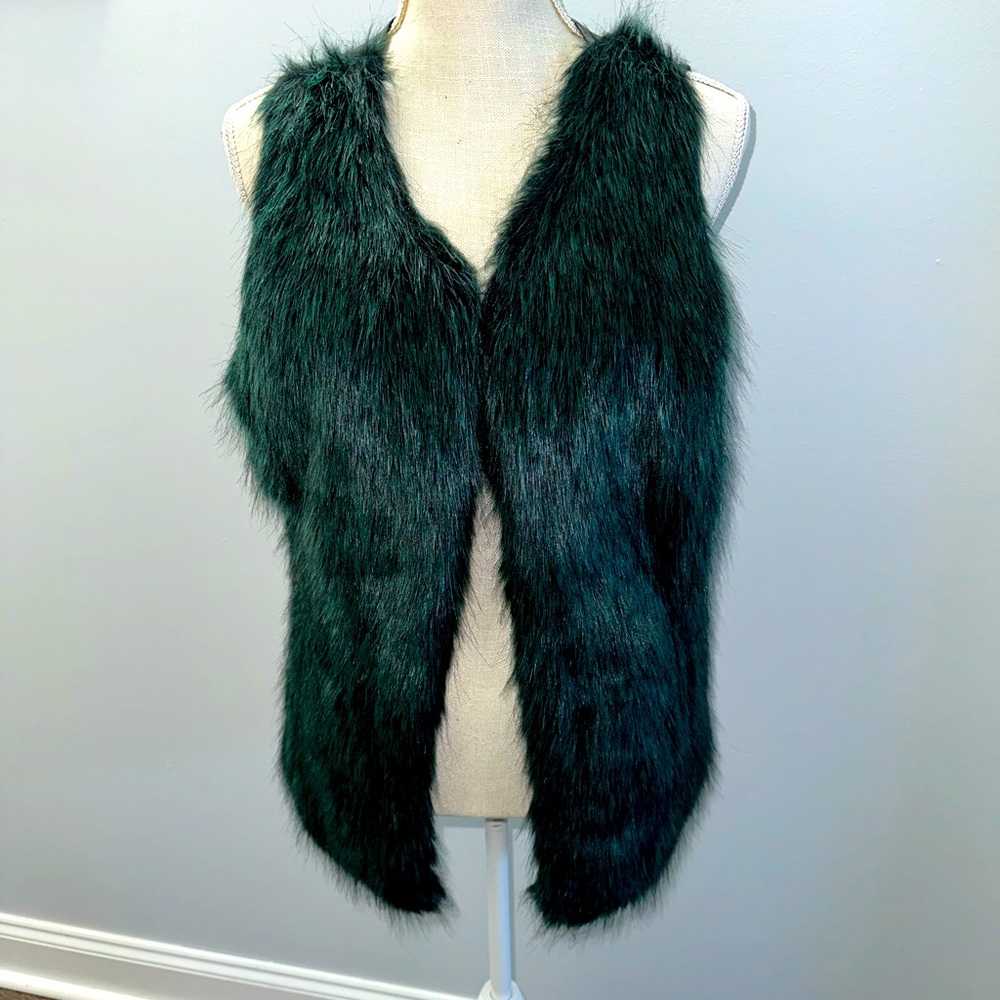 Faux fur & faux leather vest